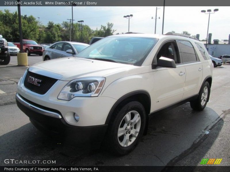 White Diamond Tricoat / Ebony 2010 GMC Acadia SLE