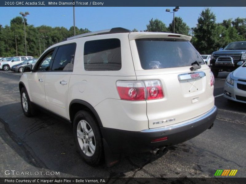 White Diamond Tricoat / Ebony 2010 GMC Acadia SLE