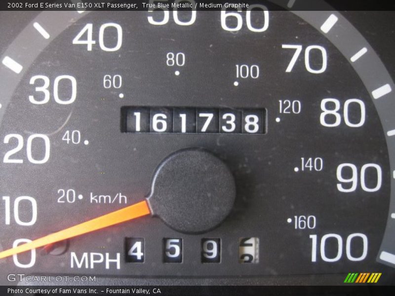 True Blue Metallic / Medium Graphite 2002 Ford E Series Van E150 XLT Passenger