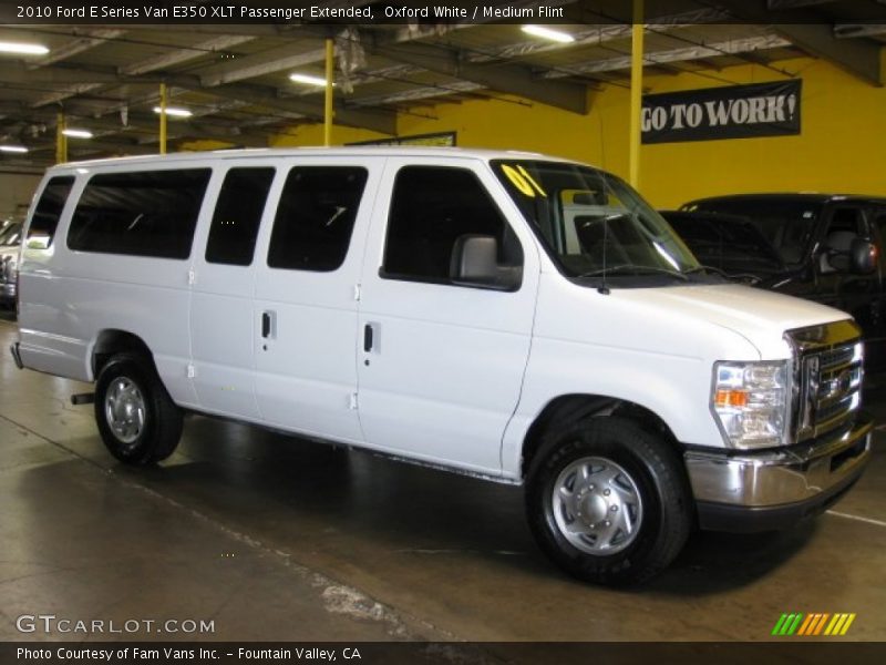 Oxford White / Medium Flint 2010 Ford E Series Van E350 XLT Passenger Extended