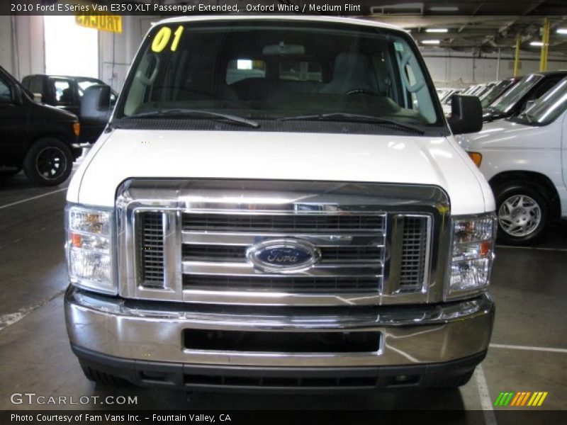 Oxford White / Medium Flint 2010 Ford E Series Van E350 XLT Passenger Extended