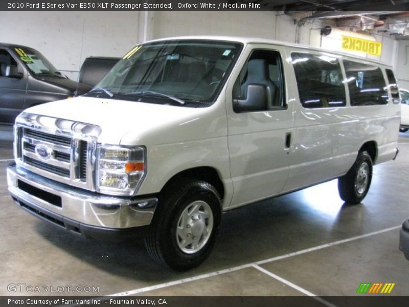 Oxford White / Medium Flint 2010 Ford E Series Van E350 XLT Passenger Extended