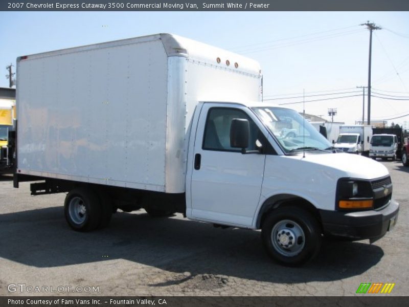 Summit White / Pewter 2007 Chevrolet Express Cutaway 3500 Commercial Moving Van