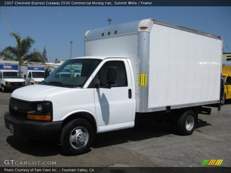 Summit White / Pewter 2007 Chevrolet Express Cutaway 3500 Commercial Moving Van