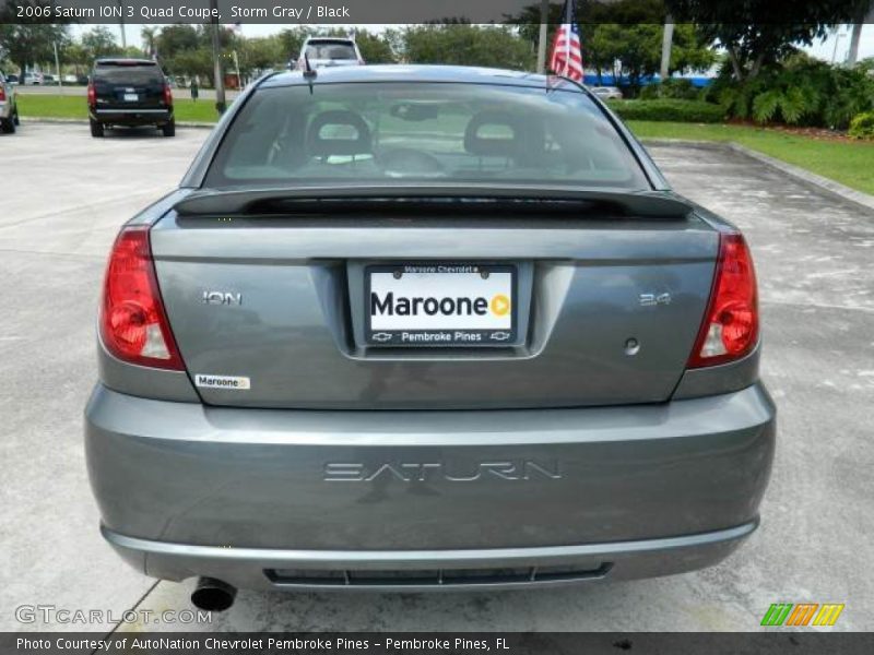 Storm Gray / Black 2006 Saturn ION 3 Quad Coupe