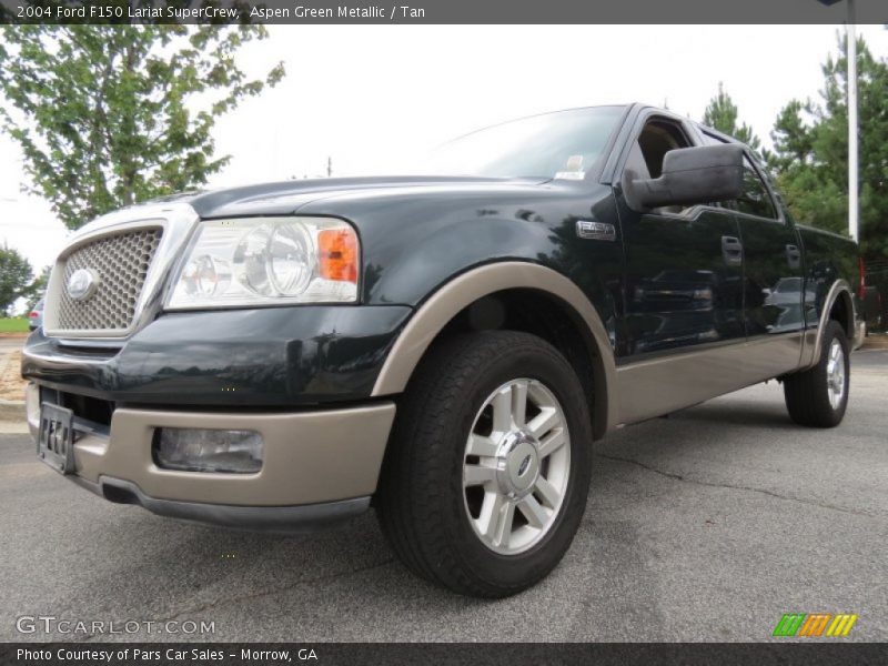 Aspen Green Metallic / Tan 2004 Ford F150 Lariat SuperCrew