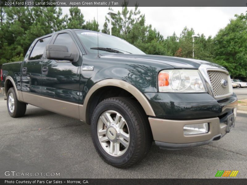 Aspen Green Metallic / Tan 2004 Ford F150 Lariat SuperCrew