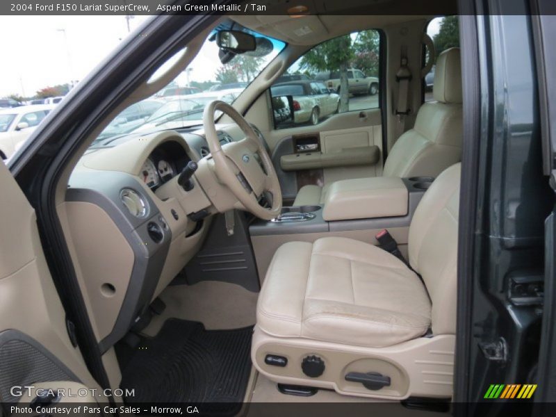Aspen Green Metallic / Tan 2004 Ford F150 Lariat SuperCrew