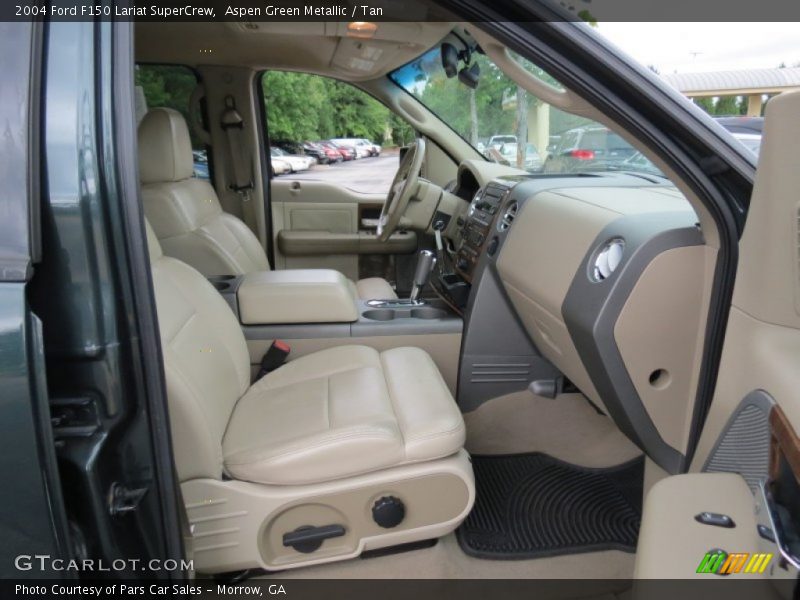 Aspen Green Metallic / Tan 2004 Ford F150 Lariat SuperCrew