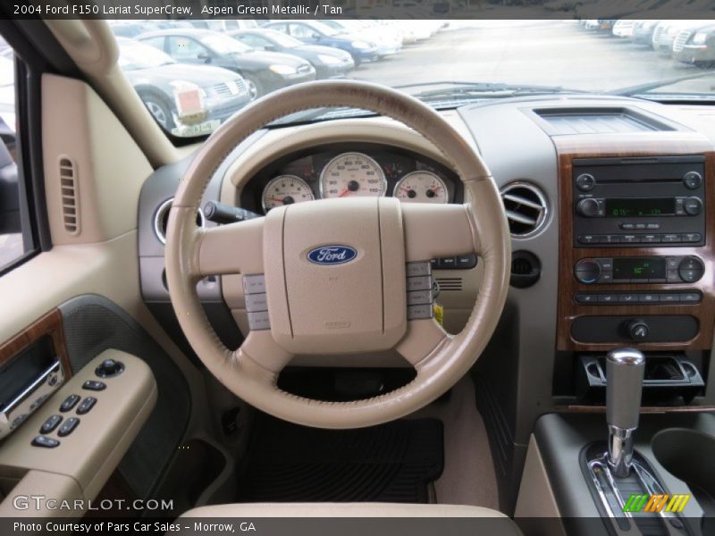 Aspen Green Metallic / Tan 2004 Ford F150 Lariat SuperCrew