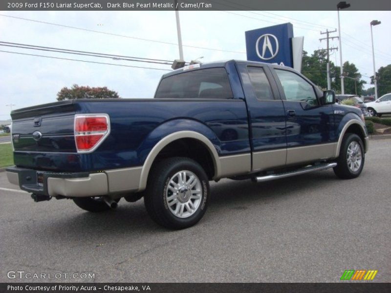 Dark Blue Pearl Metallic / Camel/Tan 2009 Ford F150 Lariat SuperCab