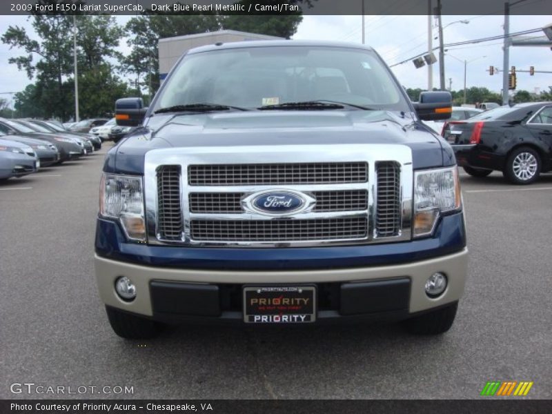 Dark Blue Pearl Metallic / Camel/Tan 2009 Ford F150 Lariat SuperCab