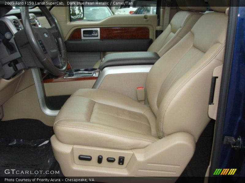 Dark Blue Pearl Metallic / Camel/Tan 2009 Ford F150 Lariat SuperCab