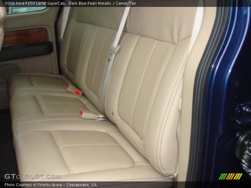 Dark Blue Pearl Metallic / Camel/Tan 2009 Ford F150 Lariat SuperCab