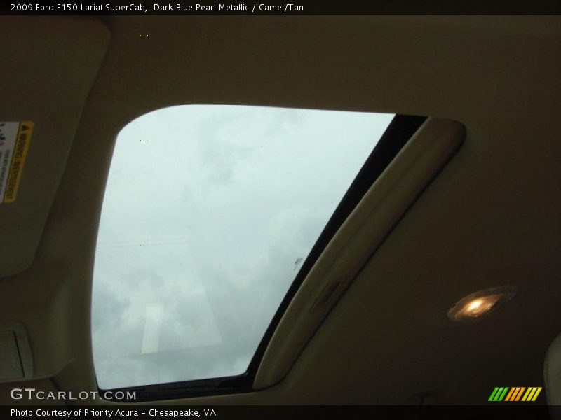 Dark Blue Pearl Metallic / Camel/Tan 2009 Ford F150 Lariat SuperCab