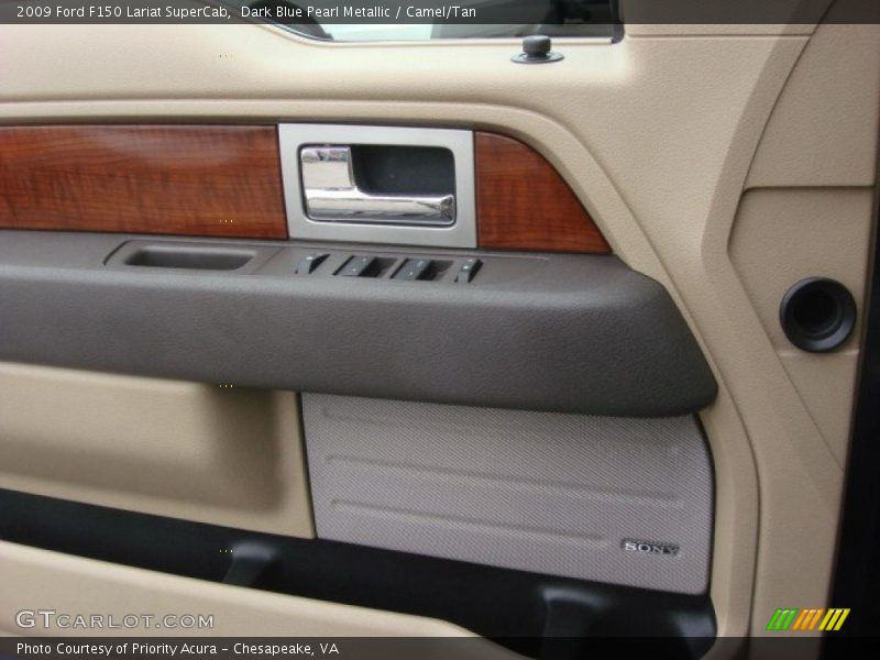 Dark Blue Pearl Metallic / Camel/Tan 2009 Ford F150 Lariat SuperCab