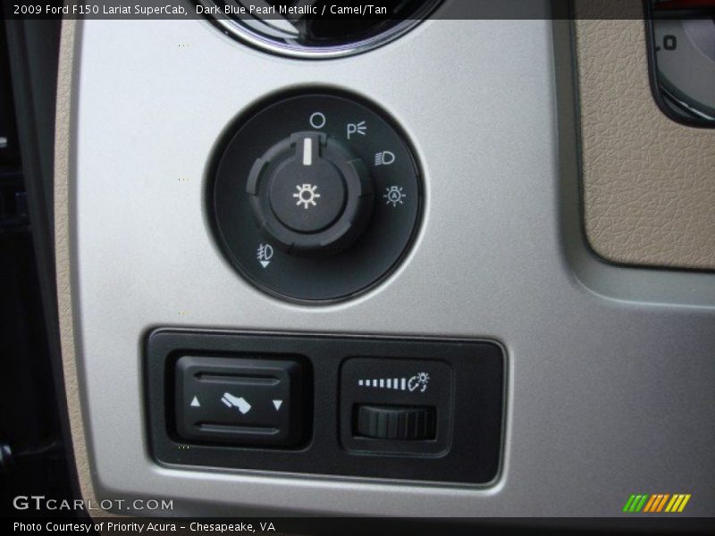 Dark Blue Pearl Metallic / Camel/Tan 2009 Ford F150 Lariat SuperCab
