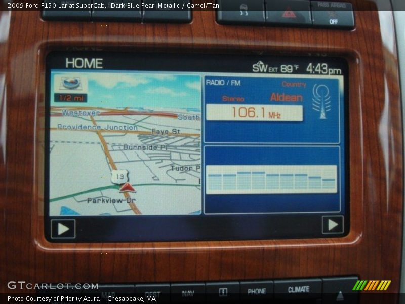 Dark Blue Pearl Metallic / Camel/Tan 2009 Ford F150 Lariat SuperCab