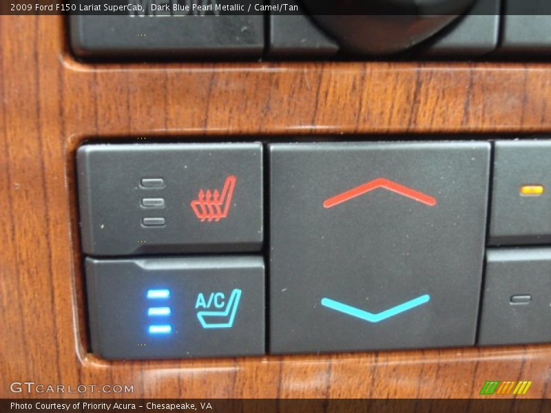 Dark Blue Pearl Metallic / Camel/Tan 2009 Ford F150 Lariat SuperCab