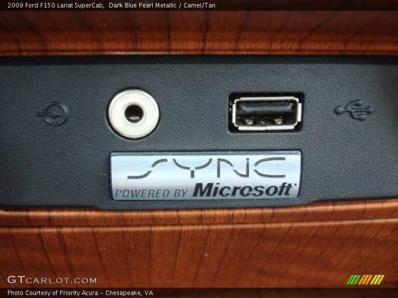 Dark Blue Pearl Metallic / Camel/Tan 2009 Ford F150 Lariat SuperCab
