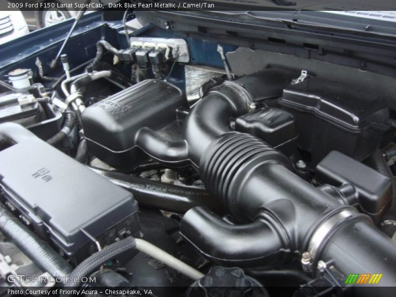 Dark Blue Pearl Metallic / Camel/Tan 2009 Ford F150 Lariat SuperCab