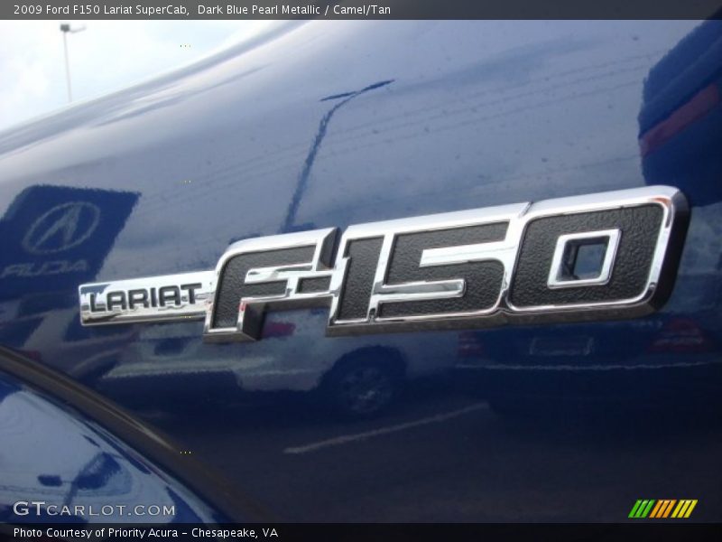 Dark Blue Pearl Metallic / Camel/Tan 2009 Ford F150 Lariat SuperCab