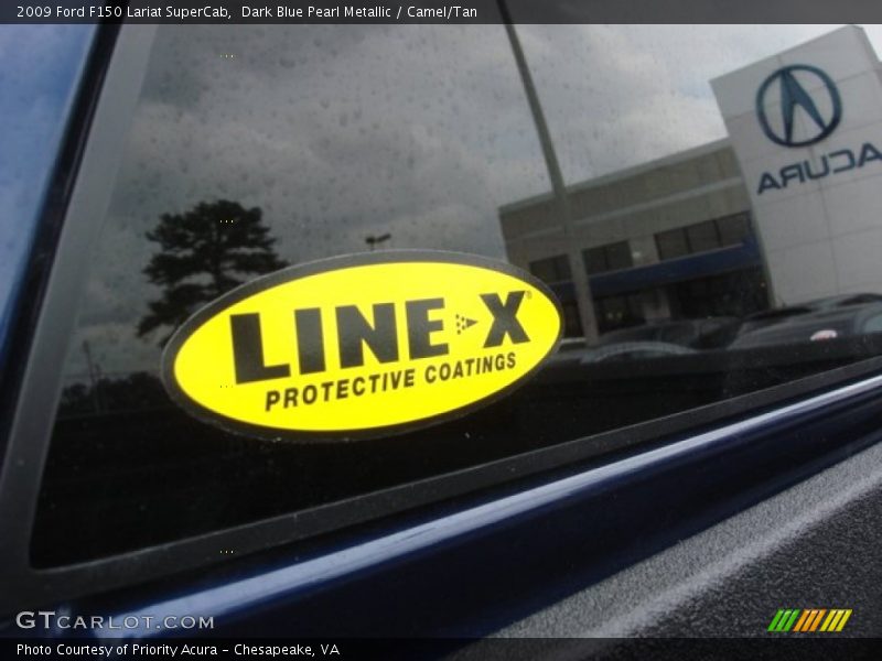 Dark Blue Pearl Metallic / Camel/Tan 2009 Ford F150 Lariat SuperCab
