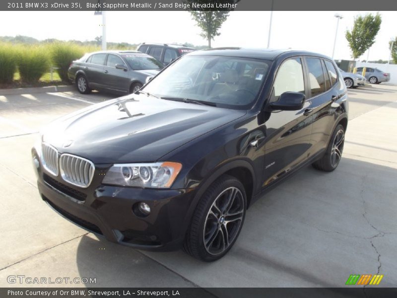 Black Sapphire Metallic / Sand Beige Nevada Leather 2011 BMW X3 xDrive 35i