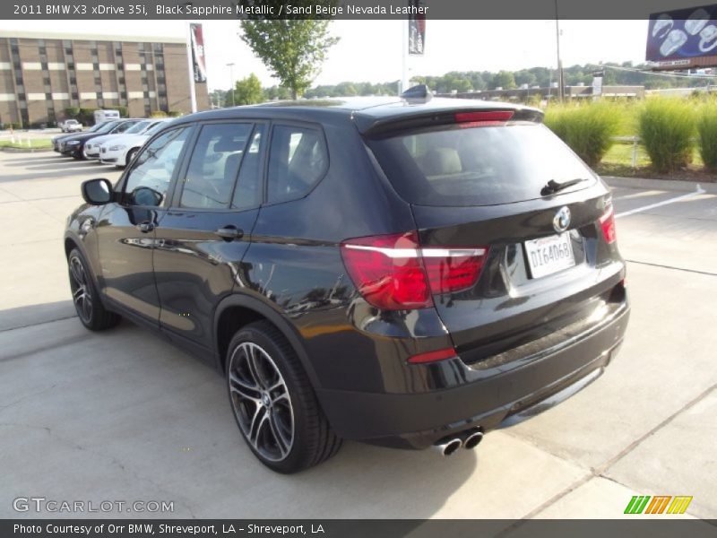 Black Sapphire Metallic / Sand Beige Nevada Leather 2011 BMW X3 xDrive 35i