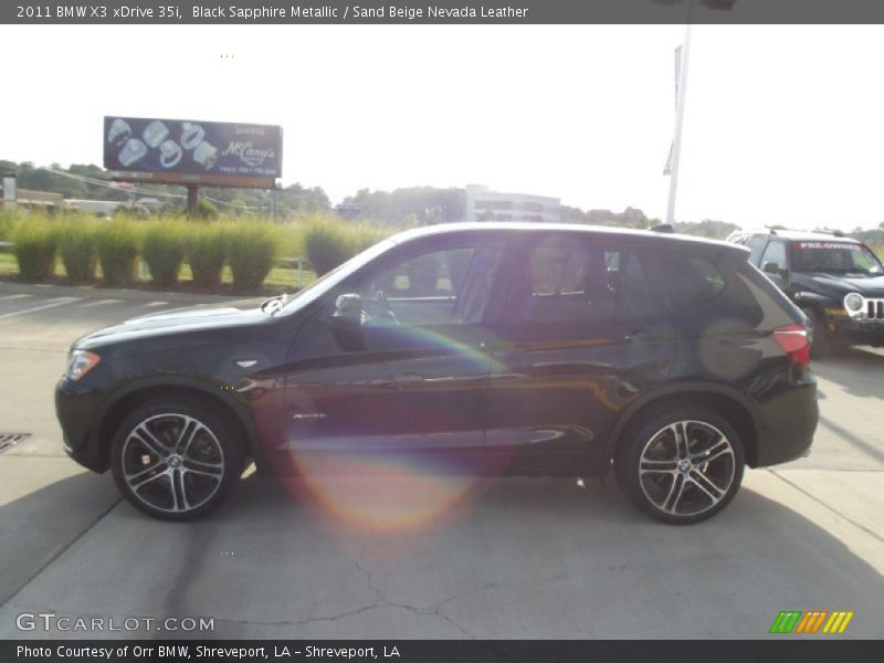 Black Sapphire Metallic / Sand Beige Nevada Leather 2011 BMW X3 xDrive 35i