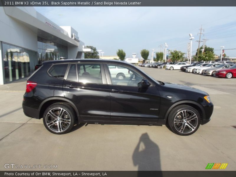 Black Sapphire Metallic / Sand Beige Nevada Leather 2011 BMW X3 xDrive 35i