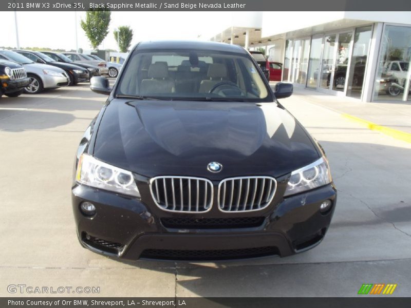 Black Sapphire Metallic / Sand Beige Nevada Leather 2011 BMW X3 xDrive 35i