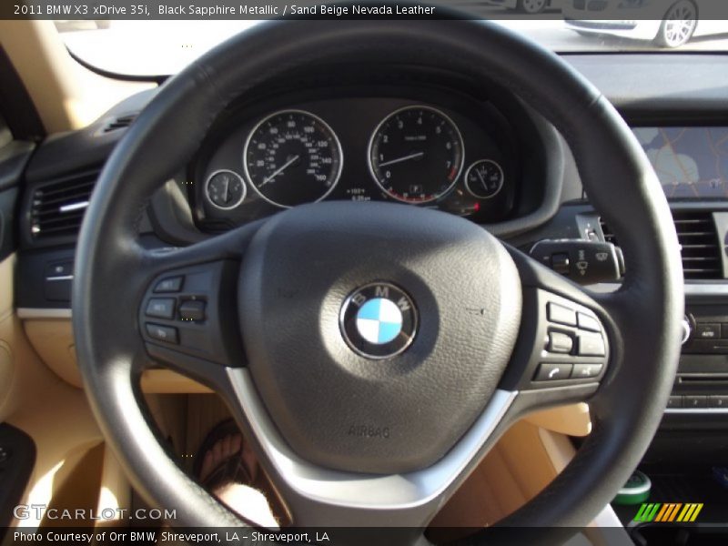 Black Sapphire Metallic / Sand Beige Nevada Leather 2011 BMW X3 xDrive 35i