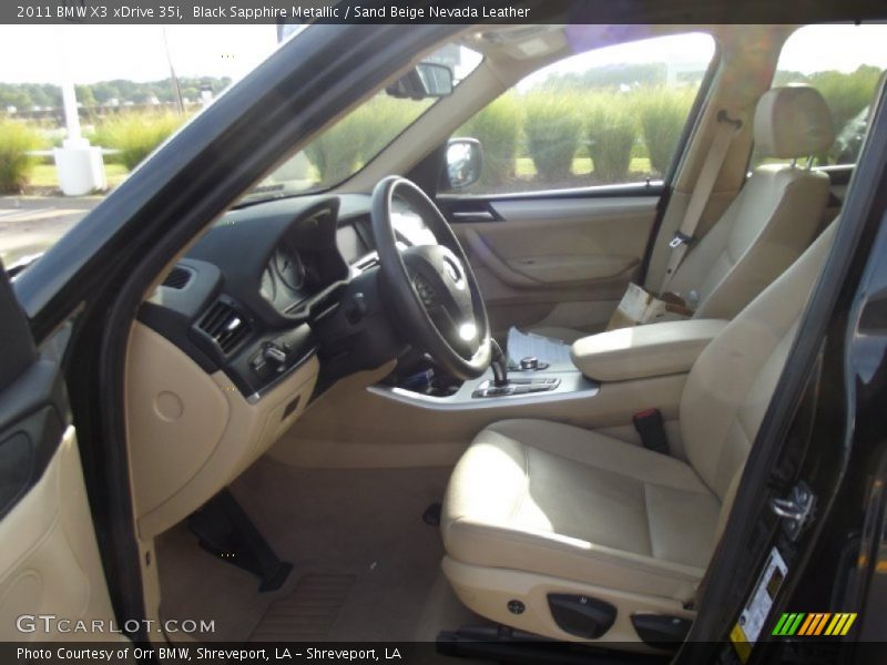 Black Sapphire Metallic / Sand Beige Nevada Leather 2011 BMW X3 xDrive 35i