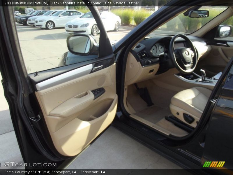 Black Sapphire Metallic / Sand Beige Nevada Leather 2011 BMW X3 xDrive 35i