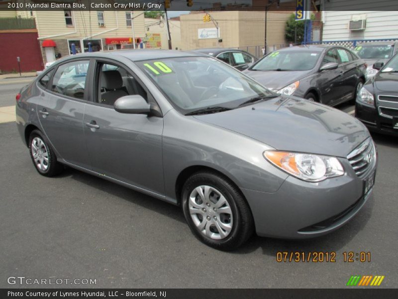 Carbon Gray Mist / Gray 2010 Hyundai Elantra Blue