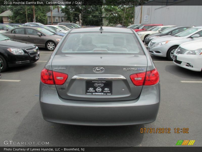 Carbon Gray Mist / Gray 2010 Hyundai Elantra Blue