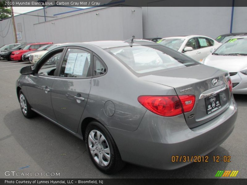 Carbon Gray Mist / Gray 2010 Hyundai Elantra Blue