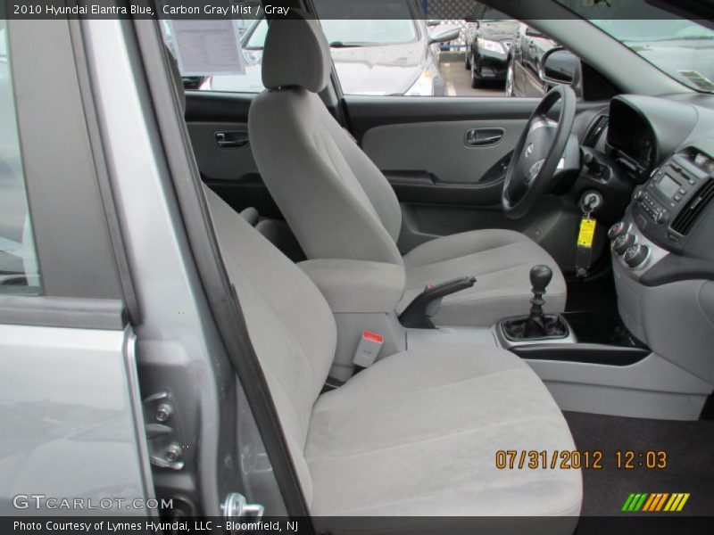 Carbon Gray Mist / Gray 2010 Hyundai Elantra Blue