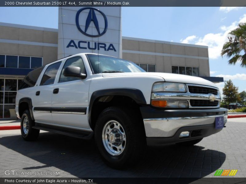 Summit White / Medium Oak 2000 Chevrolet Suburban 2500 LT 4x4