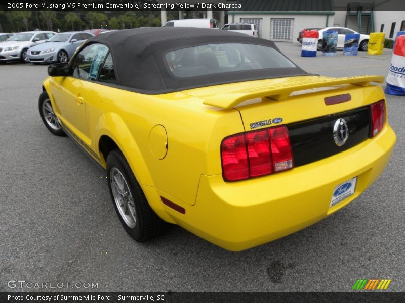 Screaming Yellow / Dark Charcoal 2005 Ford Mustang V6 Premium Convertible