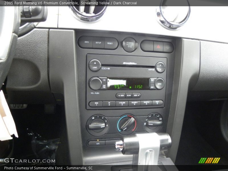 Controls of 2005 Mustang V6 Premium Convertible