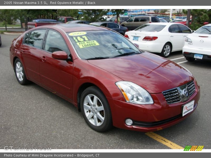 Red Opulence Metallic / Black 2005 Nissan Maxima 3.5 SL