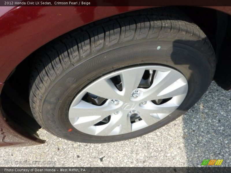 Crimson Pearl / Beige 2012 Honda Civic LX Sedan