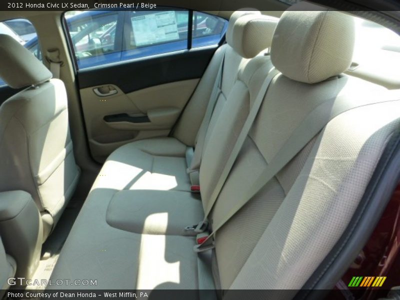 Crimson Pearl / Beige 2012 Honda Civic LX Sedan