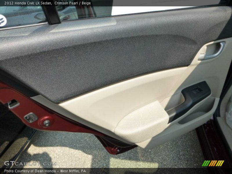 Crimson Pearl / Beige 2012 Honda Civic LX Sedan