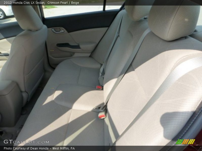 Crimson Pearl / Beige 2012 Honda Civic LX Sedan