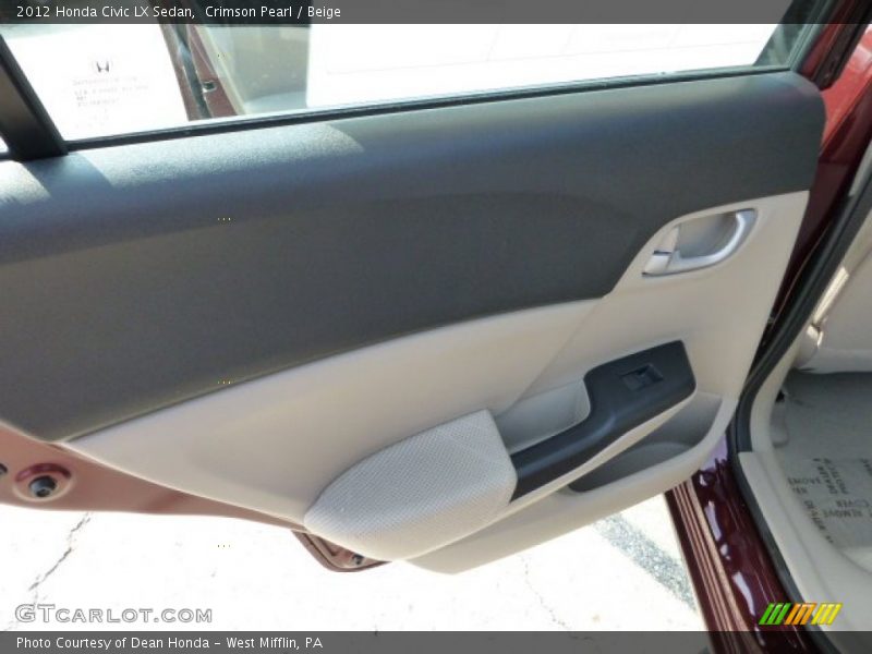 Crimson Pearl / Beige 2012 Honda Civic LX Sedan