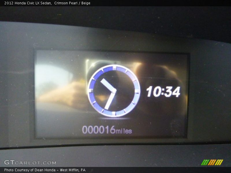 Crimson Pearl / Beige 2012 Honda Civic LX Sedan
