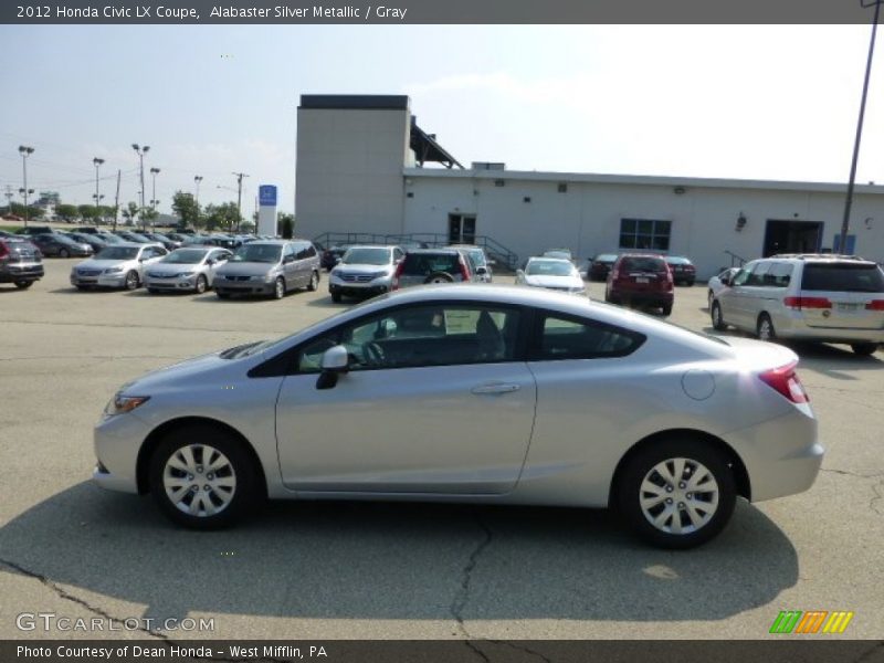 Alabaster Silver Metallic / Gray 2012 Honda Civic LX Coupe